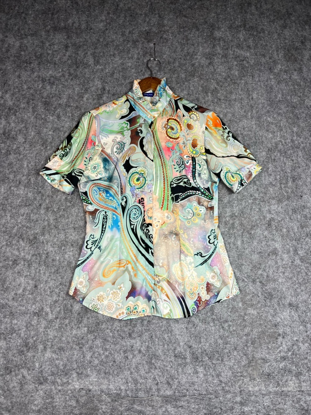 Georg Roth Women’s Multi-Color Short Sleeve Blouse Shirt Size Small